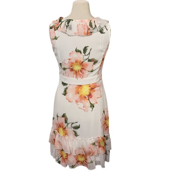 Karl Lagerfeld Paris Floral Chiffon Tiered Dress - Picture 6 of 10